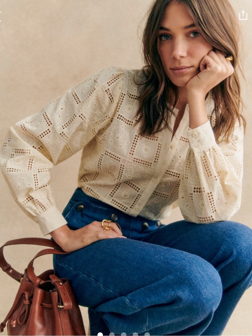 Sezane Cream AMERIE SHIRT